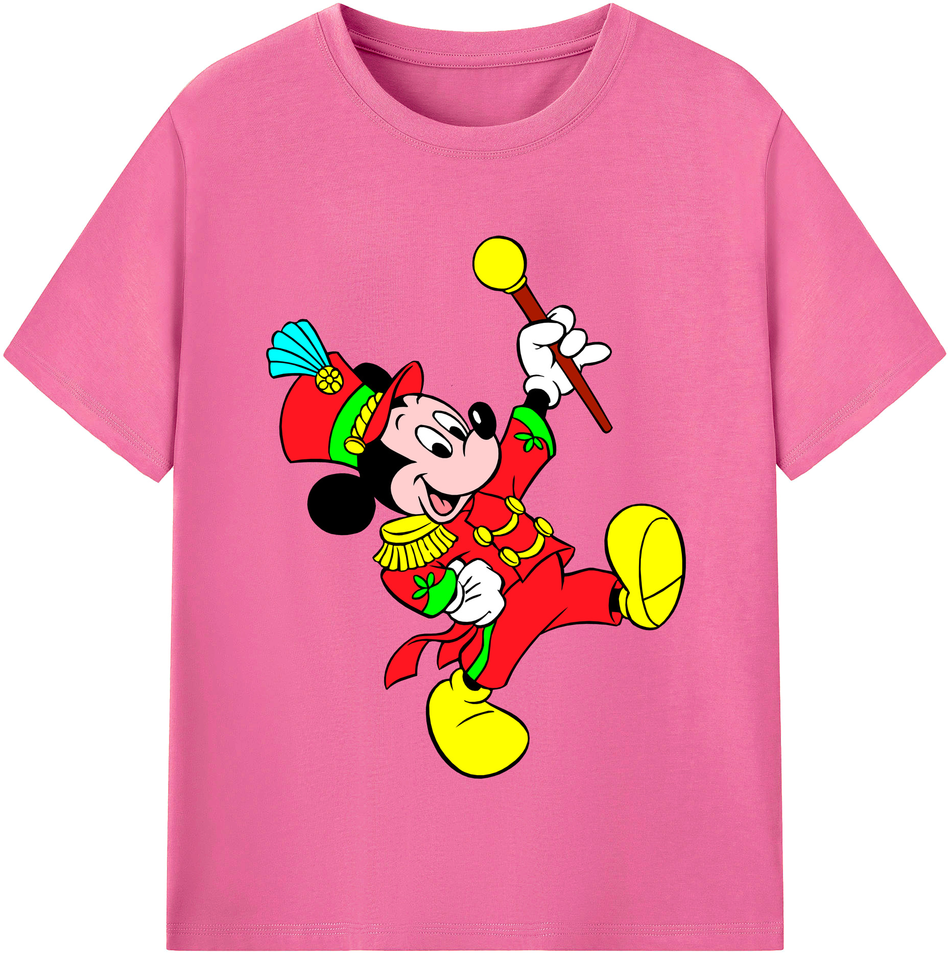 （画像用） ミッキーマウス Mickey Mouse レディースカジュアルプリントTシャツ（綿100％）